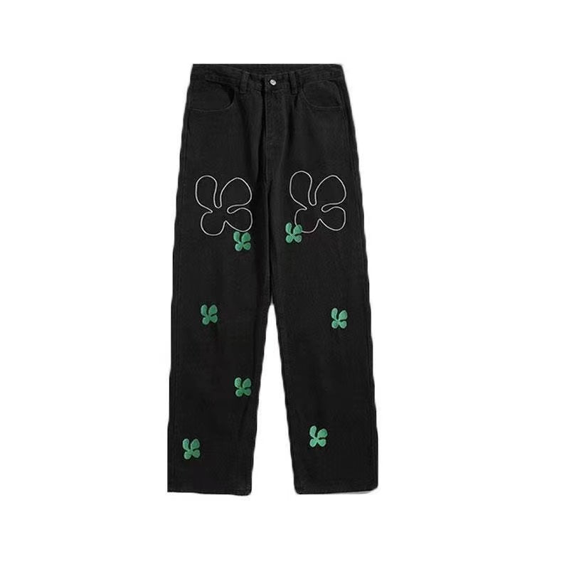 Embroidered High Street Jeans for Men