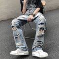 Couple Design Perforated Jeans for Men