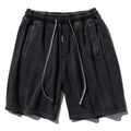 Men's Black Distressed Retro Streetwear Shorts