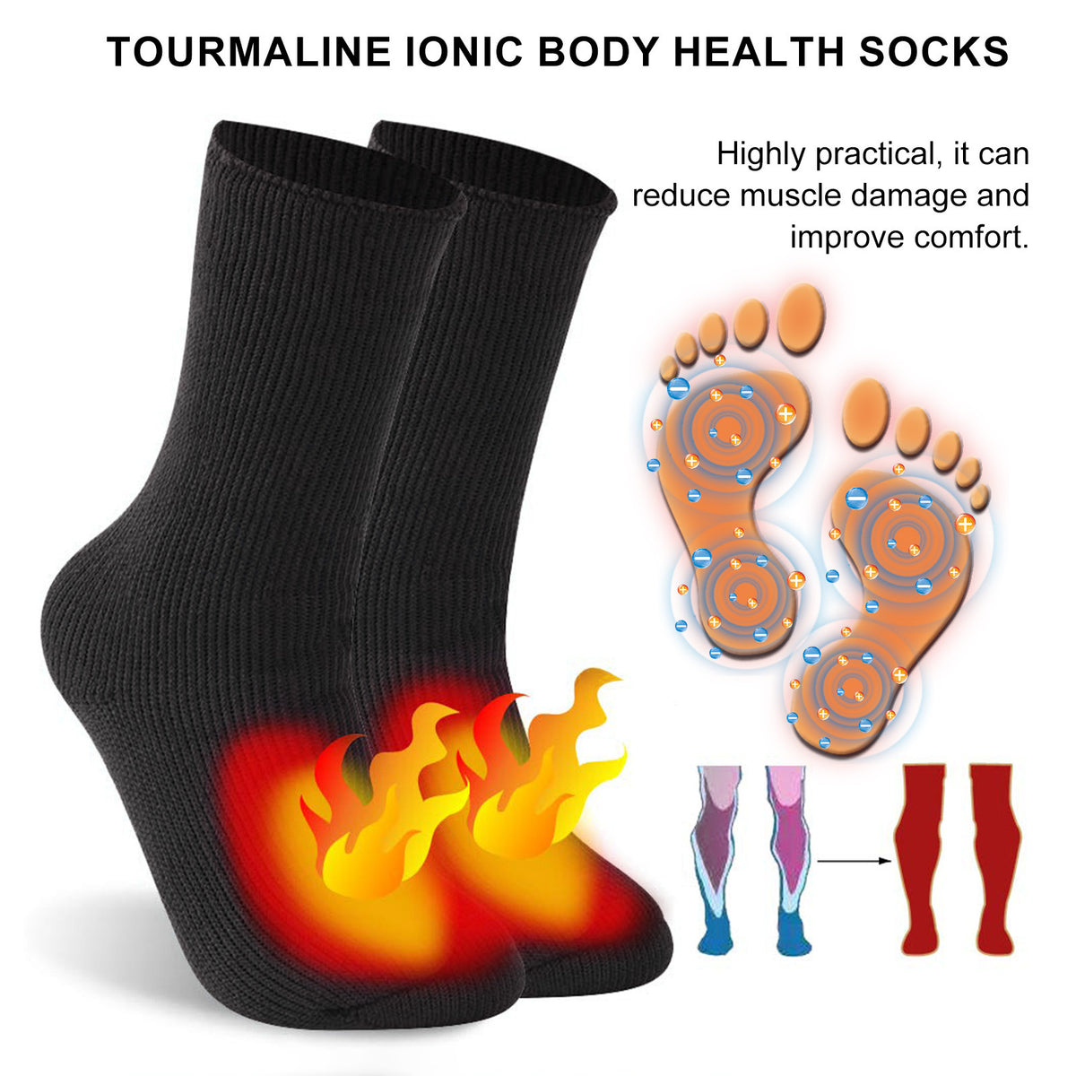 HOUKEA Ion Massage Socks for Winter Outdoor Activities