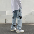 Butterfly Print Loose Baggy Jeans for Men and Women