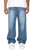Victorious Mens Essential Baggy Denim Jogger Jeans Large