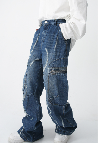 Black Plus Size Loose Jeans for Men
