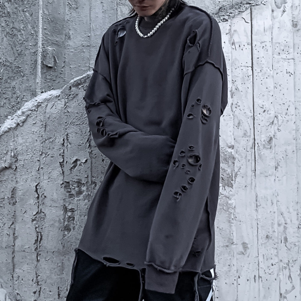 Long Sleeve Ripped Sweaters for Men and Women, Grunge Style