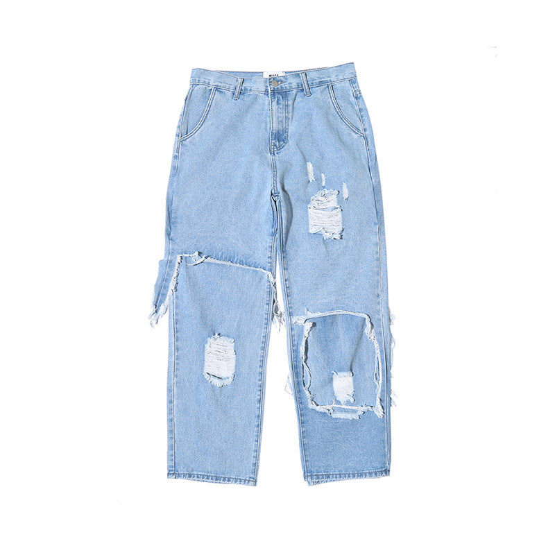 Black Plus Size Loose Jeans for Men