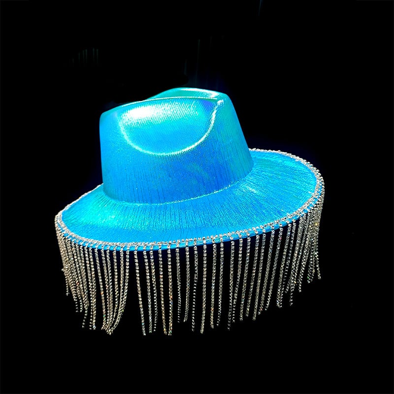 Western Diamond Tassel Cowboy Hat with Illusion Design
