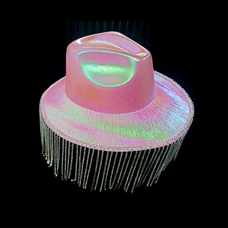 Western Diamond Tassel Cowboy Hat with Illusion Design