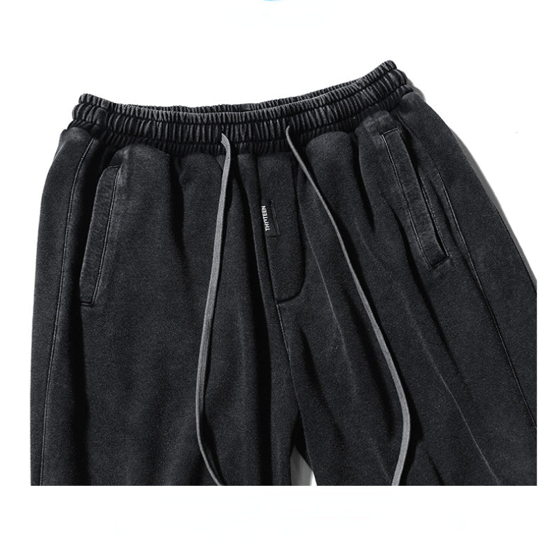 Men's Black Distressed Retro Streetwear Shorts