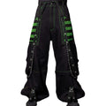 Pivanzore Women Cargo Pants Gothic Striped Low Waist Wide Leg Baggy Jeans Y2k Hip Hop Denim Pants Emo Grunge Streetwear Jeans(GreenMedium)