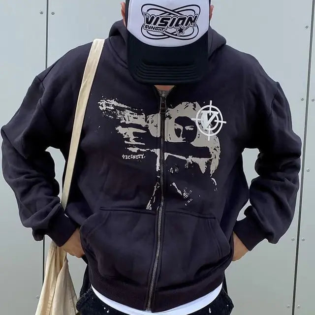 Y2K Grunge Hoodie Unisex Sweatshirt (One Piece)