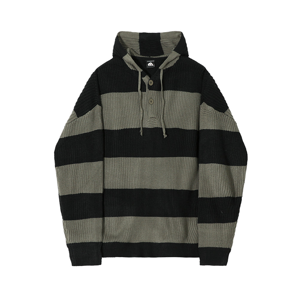 Men's Loose Striped Sweater - Autumn Korean Style