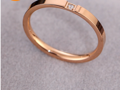 Creative Titanium Steel Zircon Fashion Ring