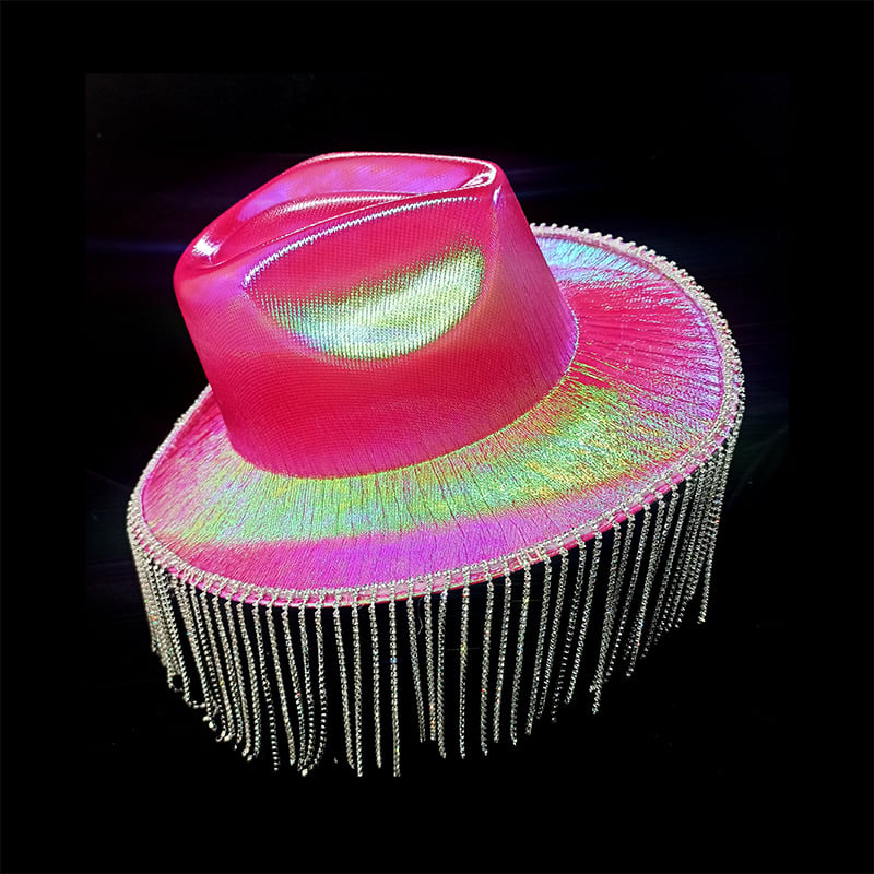 Western Diamond Tassel Cowboy Hat with Illusion Design