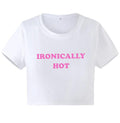 Baby Tees for Teen Girls Y2K Letter Print Crop Top Grunge Women T-Shirt
