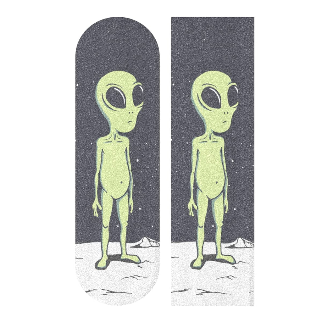 HUSSRITY Aliens and Astronauts Skateboard Grip Tape 9" x 33" Bubble Free Longboard Grip Tape Sheet Scooter Grip Tape Easy Apply Grip Tape for Skateboards