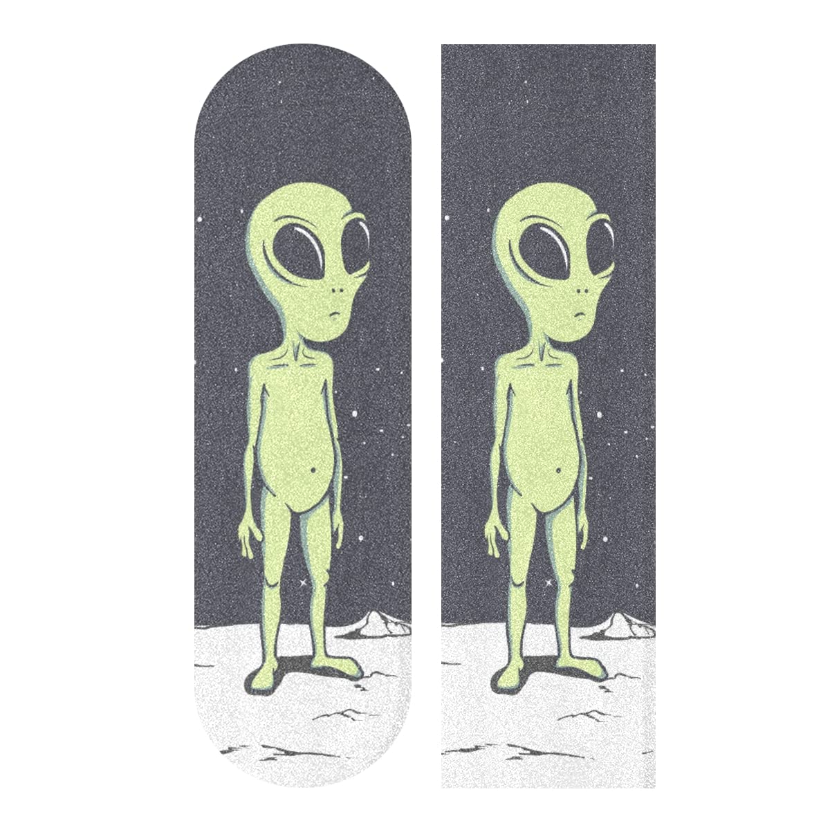 HUSSRITY Aliens and Astronauts Skateboard Grip Tape 9" x 33" Bubble Free Longboard Grip Tape Sheet Scooter Grip Tape Easy Apply Grip Tape for Skateboards