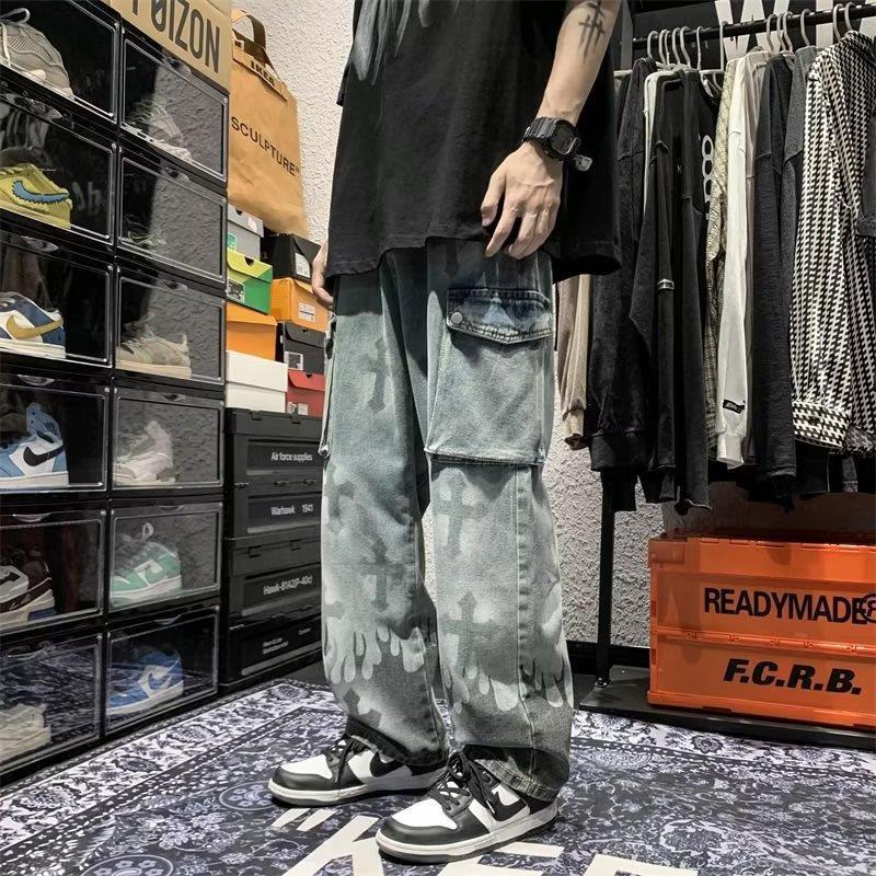 Cross Splash Ink Wash Jeans for Men