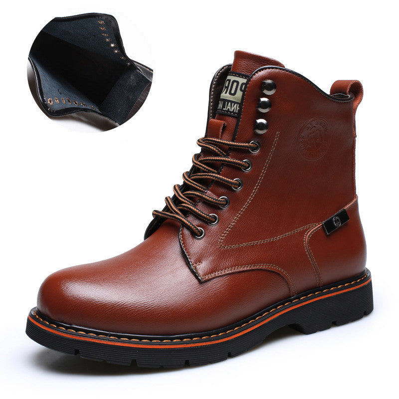 Men's Casual Martin Boots with Plus Cashmere
