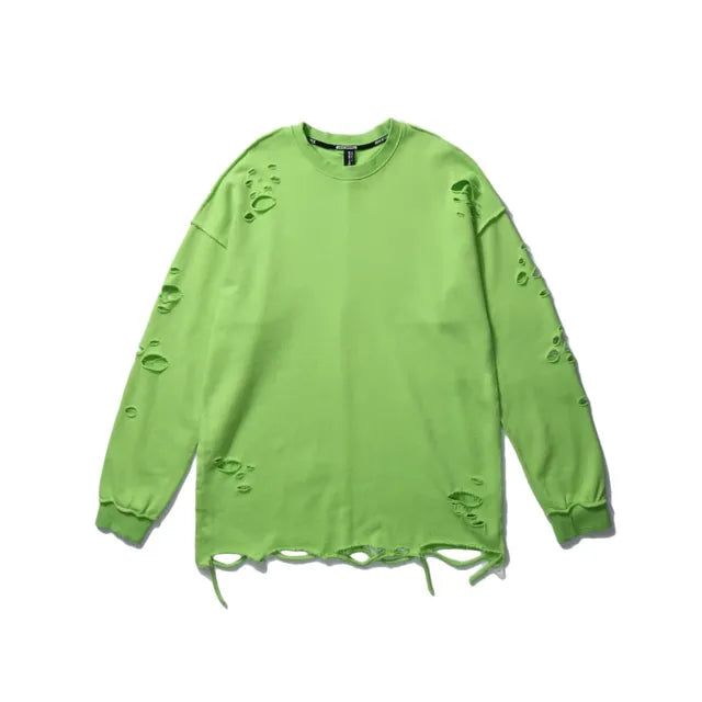 Long Sleeve Ripped Sweaters for Men and Women, Grunge Style